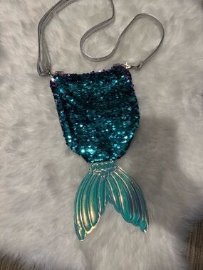 Sequin Mermaid Tail Crossbody Bag in Teal
